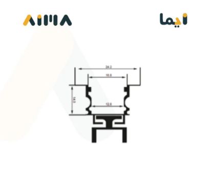 صورة نيو باور ألمنيوم بروفايل مخفي جداري سقفي طول 3 متر مقاس 1206